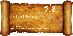 Tolvaj Bence névjegykártya